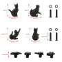 SUMNACON Lot de 4 boutons de tiroir en forme de chat en fer pour armoire de cuisine - Quincaillerie pour décoration de maison