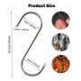 15cm Crochets en S pour BBQ Crochet Cuisine en Acier Inoxydable pour Suspendre Viande