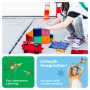 PicassoTiles Ensemble de 60 pièces 60 pièces tuiles de Construction aimantées Blocs de Construction 3D magnétiques clairs Planch