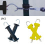 TGUS Lot de 2 poignées de portail de clôture électrique, poignée de clôture isolée avec ressort, grand crochet attaché pour clôt