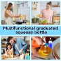 Muyohix 6 Pièces Bouteille Sauce Plastique 250ml, Transparente Flacon Plastique, Squeeze Bottle avec Echelle, avec Entonnoirs, é