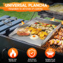 Plancha Plaque avec 2 spatules de barbecue de 4 mm d'épaisseur en acier inoxydable avec poignées amovibles, pour barbecue à gaz 