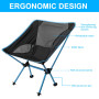 EXTSUD Chaise de Camping Pliante Portable Chaise de Pêche Compact Ultra-légère avec Sac de Transport pour Randonnée, Barbecue, P