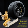 4 pièces Adaptateur à levier pour valve auto 8 mm, raccord de gonflage en laiton avec pince à clipser, buse filetée pour pneus d