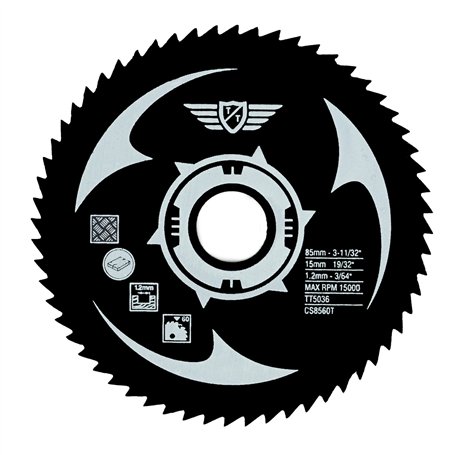 1 x TopsTools CS8560T 85mm 60T Lames de scie HSS Alésage 15mm Compatible avec Worx