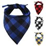 CHUKCHI Lot de 4 Bandanas à Carreaux pour Chien - Mouchoirs réglables Foulard Lavable Bandana réversible en Coton avec Corde Con