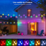 Guirlande Lumineuse Exterieure Jardin Noël - 21M RGB Changement Couleur LED Ampoules Ip65 Imperméable Guinguette Chaîne Lumiere 