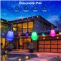 Guirlande Lumineuse Exterieure Jardin Noël - 21M RGB Changement Couleur LED Ampoules Ip65 Imperméable Guinguette Chaîne Lumiere 