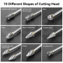 EASERIA Lot de 10 fraises rotatives en carbure de tungstène avec double coupe - Diamètre de la tige : 3 cm - Pour la découpe du