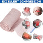 6 Pièces Bandage Compression Élastique Fermeture Velcro Sans Latex Lavable And Réutilisable Pour Avec Crochets Rouleaux De Bande