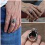 Guyode 5 Pièces Bague Homme, Bijoux Homme, Ajustable Argent Reglable Ouverte Vintage Hip Hop Idee Cadeau Original pour Petit Ami