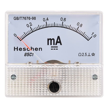 Heschen 85C1-1mA rectangle Panneau monté courant Mètre testeur Ampèremètre DC0-1.0MA Classe 2