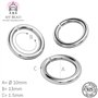 My-Bead grands anneaux ouvert rond Ø 10mm x 1.5mm Argent 925 hypoallergénique pour la création de bijoux DIY