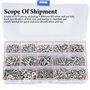 1175 Pcs Set de Vis M3, Boulons et écrous, Vis à Tête Cylindrique à Six Pans Creux en Acier Inoxydable, Boulon et écrous et Rond
