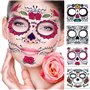 4Pcs cadeaux de Noël autocollants de tatouage de visage de Halloween