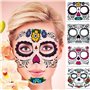 Conception temporaire de tatouage pour le visage Rose, 4Pcs cadeaux de Noël autocollants de tatouage de visage de Halloween, aut