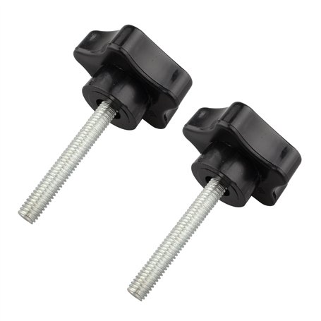 Futheda 2 pcs M6 x 40 mm Filetage de remplacement étoile Main Bouton de vis de serrage Noir