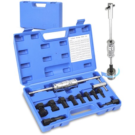 XSTARYE12pcs Velo Extracteur de Roulement Interieur avec Marteau Coulissant Trou Borgne Arrache Roulement avec 8 Pince de Serrag