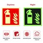 6 Pièces Panneau Extincteur 15 x 15 cm Plaque Extincteur d'Incendie PVC Autocollant Luminescence Autocollant Extincteur Indicati
