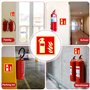 6 Pièces Panneau Extincteur 15 x 15 cm Plaque Extincteur d'Incendie PVC Autocollant Luminescence Autocollant Extincteur Indicati