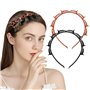 2 Pièces Serre Têtes avec Pinces Épingle à Cheveux à Double Frange Hairpin Headband Serre Tete Pince Bijoux Cheveux Pinces à Che