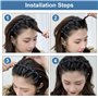 2 Pièces Serre Têtes avec Pinces Épingle à Cheveux à Double Frange Hairpin Headband Serre Tete Pince Bijoux Cheveux Pinces à Che
