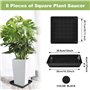 VGECEE Lot de 8 Soucoupes Carrées en Plastique, Pots de Fleurs d'Intérieur et d'Extérieur Plateau d'égouttement en Plastique pou