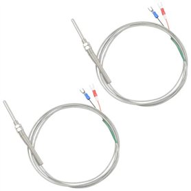 BGTXINGI PT100 Sonde thermocouple en acier inoxydable 2 fils Type K 2 m 5 mm x 100 mm Haute résistance aux températures 32~800 ° BGTXINGI PT100 Sonde thermocouple en acier inoxydable 2 fils Type K 2 m 5 mm x 100 mm Haute résistance aux températures 32~800 °