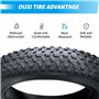 OUXI 20x4.0 Fat Tire Tube, Fat Tire Résistant à la Crevaison avec Chambre à air, Pneu de Remplacement VTT Pliable, Pneu Fat Bike