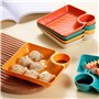 SPORWAY Lot de 4 Assiettes à Collation Avec Compartiments - Bols à Sauce, Frites, Tapas - Pour Apéritifs et Sauces
