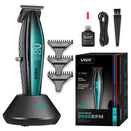 VGR 992 Tondeuse à Cheveux Professionnelle pour Homme Tondeuse à Cheveux sans Fil Polyvalente pour Poils de Barbe Lame en T Tond