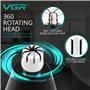 VGR Tondeuse Nez et Oreille 2 en 1 pour Homme - Fixation Sourcils/Corps - Étanchéité IPX5 - Batterie rechargeable de 150 min - É