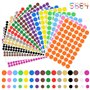 YARVPUV 5664 Pieces Gommettes Autocollantes Rondes 20mm 15mm 10mm Couleur Codage Étiquettes 16 Couleurs Gommettes Rondes pour Ca