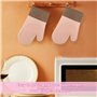 2PCS Gant Cuisine, Gants de Cuisine Une Surface Antidérapante en Silicone, Intérieur en Coton, Gants Cuisine Résistant à la Chal