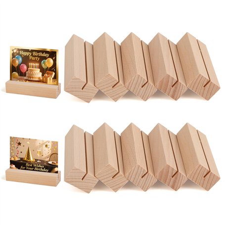 RMIVEGLIA 10 Porte-cartes en Bois – Support Carte et Porte Photo Bois Robuste