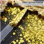 50 g de Paillettes Dorées Faites à la Main, Poudre pour Vêtements et Artisanat - Remplies à la Main