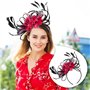 UOPJDD 1 Morceau De Bande De Cheveux En Plumes De Fleur Et 1 Paire De S Noirs, Accessoires De Cheveux Rétro Élés, Accessoires De