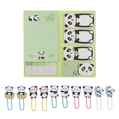 1 Ensemble De Blocs-Notes Panda Et 10 Morceaux De Trombones Panda