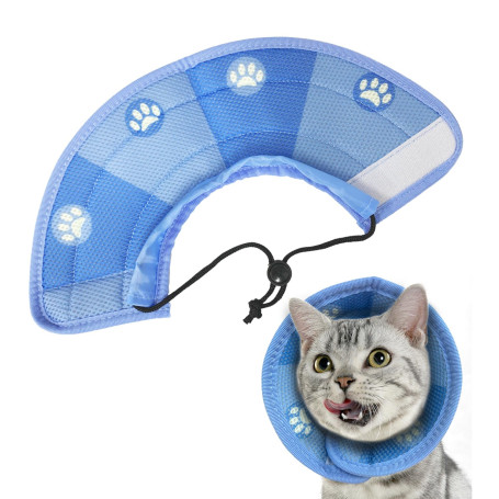 1 couvre-tête conique - Collier doux pour animal de compagnie - Collier de récupération réglable - Convient pour chats et petits