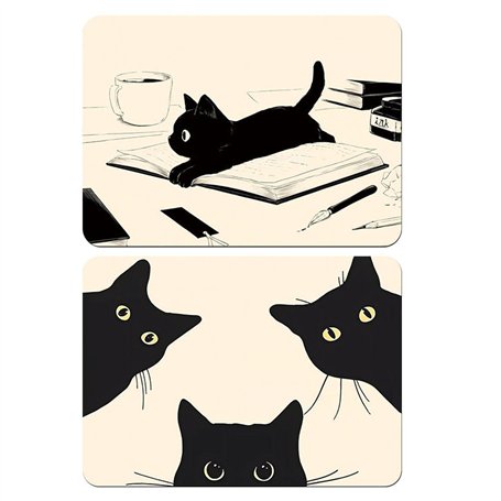 CHROMACRAFT Pack De 2 Tapis De Souris À Motif De Chat