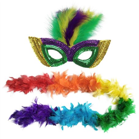 HDGSAFD 1 Morceau De Plume Coloré Et 1 Masque