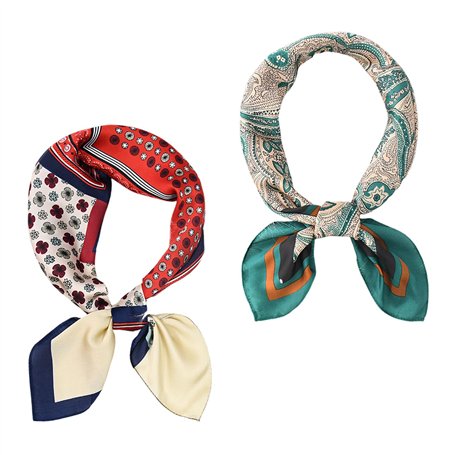 HDGSAFD 2 Morceaux D'Écharpe En Soie Rétro