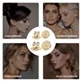 Lot de 8 paires de fermoirs de boucles d'oreilles dorés, en forme de disque, fermoirs de boucles d'oreilles tendance, conviennen