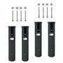 OXFUZZ 4X Pêche Porte-Cannes de Bateau 4 Tubes avec 8 pièces Vis de Montage pour Pêche Bateaux Marine Kayak - Noire