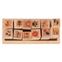 Tiardey 12 Pcs Mini Tampons en Caoutchouc en Bois Mignon DIY Diary Scrapbook Stamps Set avec Bo?Te en Bois - Amour + Mariage