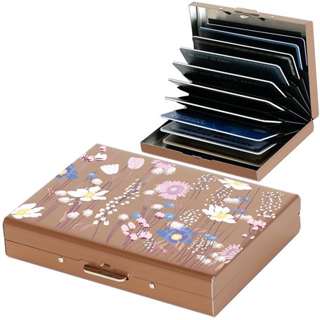 BONSYL® Portefeuille Porte-Cartes en Métal RFID Pro Max Amélioré pour Hommes et Femmes | 10 Emplacements | Blocage RFID | Design