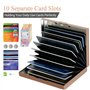 BONSYL® Portefeuille Porte-Cartes en Métal RFID Pro Max Amélioré pour Hommes et Femmes | 10 Emplacements | Blocage RFID | Design