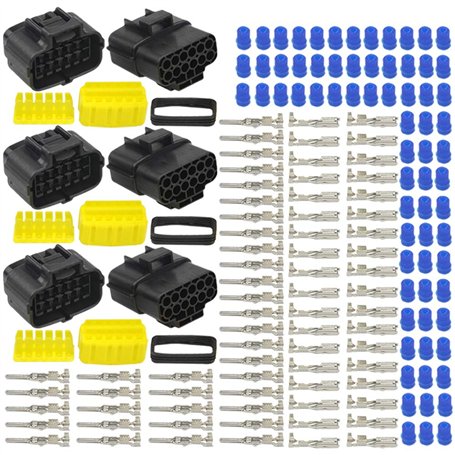 WMYCONGCONG Lot de 3 kits de connecteurs électriques étanches à 12 broches pour voiture automobile (12 broches)