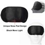 POFET Lot de 10 masques doux pour les yeux avec coussinet nasal pour dormir en voyage, jeux ou pause déjeuner Noir