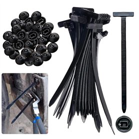 VLEDARLING 100 Pcs Attaches Polyvalentes, Attaches Autobloquantes Universelles en Nylon Rivets en Plastique pour Réparation Auto VLEDARLING 100 Pcs Attaches Polyvalentes